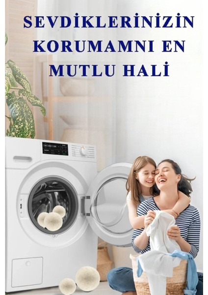 Yün Kurutma Topu 3 Adet Kurutma Makinası Topu 3 Lü %100 Merinos Yün Keçe Organik Çamaşır Kurutma Kırışıklık Önleyici indirimleri