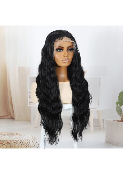 Siyah Bebek Saçlı Fiber Sentetik Tül Peruk modelleri