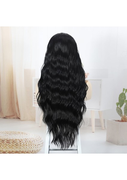 Siyah Bebek Saçlı Fiber Sentetik Tül Peruk indirimleri