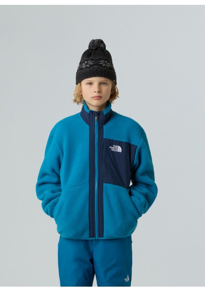 Düz Mavi Erkek Çocuk Polar Üst NF0A8AZGDDI1-B Yumıorı Full Zıp Jac