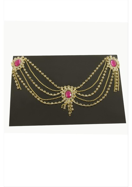 Oval Şerit Taşlı Alınlık