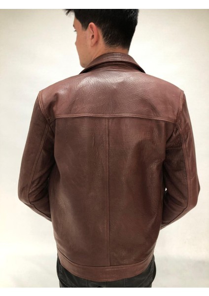 Taba Hakiki Deri Gömlek Yaka Erkek Ceket – %100 Gerçek Deri, El Işçiliği, Fermuarlı Regular Fit | Kişiye Özel Ölçüm Imkanı modelleri