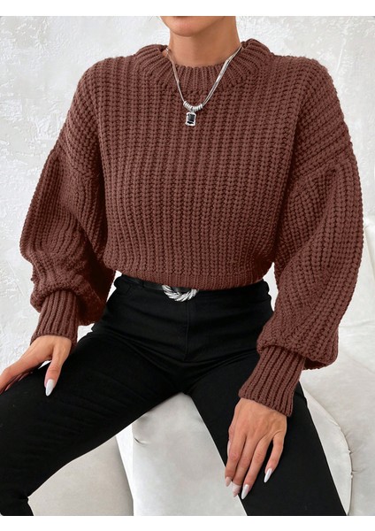 Kadın Kalın Örgü Balon Kol Triko Kazak indirimleri