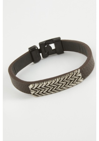 Zikzak Kaliteli Suni Deri Bileklik