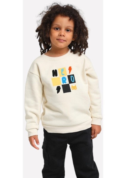 Erkek Bebek 1-5 Yaş İşlemeli Şardonlu Sweatshirt 1693 Taş Rengi fiyatları