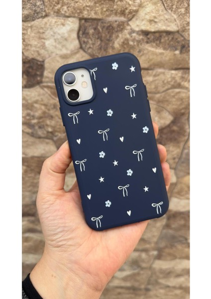 Iphone 11 Uyumlu Mini Fiyonk Desenli Silikon Darbe Emici Klasik Korumalı Rubber Kılıf 277