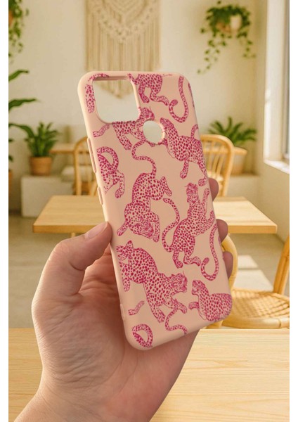 Realme C25 Uyumlu Kılıf Pembe Leopar Desenli Silikon Darbe Emici Klasik Korumalı Rubber Kapak modelleri