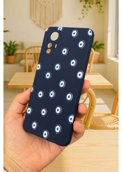 Redmi Note 12S - Nazar Boncuk Desenli Silikon Darbe Emici Klasik Korumalı Rubber Kılıf modelleri