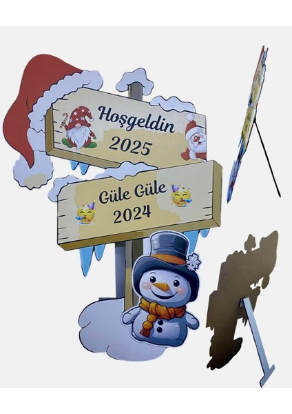 Büyük Ayaklı Hoşgeldin 2026 Dekorlu Yılbaşı Panosu fiyatları