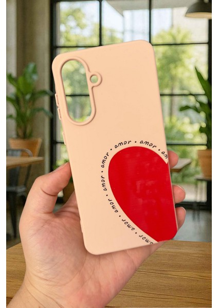 Samsung Galaxy A56 Uyumlu Amor Kalp Silikon Darbe Emici Klasik Korumalı Rubber Kılıf