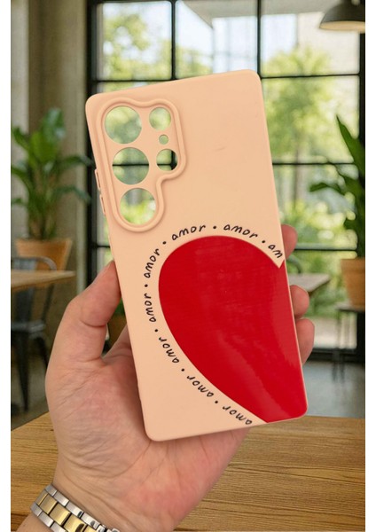 Samsung Galaxy S25 Ultra Uyumlu Amor Kalp Silikon Darbe Emici Klasik Korumalı Rubber Kılıf