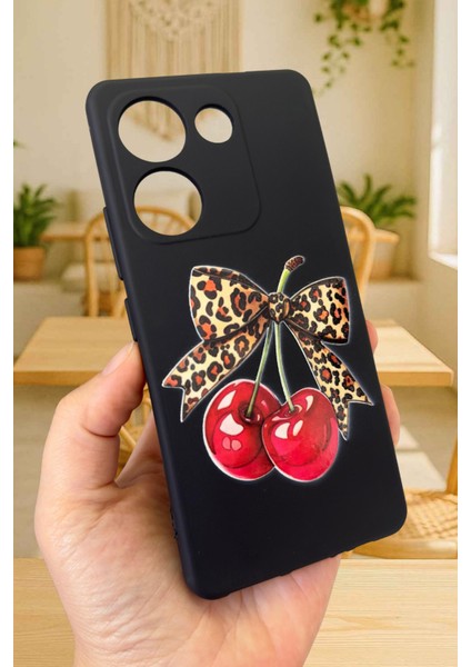 Tecno Camon 20 Pro Uyumlu Kiraz Leopar Fiyonk Desenli Silikon Darbe Emici Rubber Kılıf fırsatları