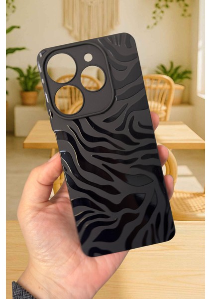 Tecno Spark 10 Pro Uyumlu Zebra Desenli Silikon Darbe Emici Rubber Kılıf