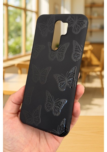 Xiaomi Redmi 9 Uyumlu Siyah Kelebek Desenli Silikon Darbe Emici Klasik Korumalı Rubber Kılıf fırsatları