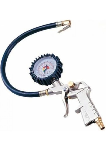 Basınç Göstergeli Lastik Şişirme Tabancası Hava Saatli