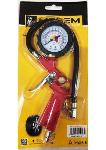 Meşem Saatli Lastik Şişirme Tabancası Profesyonel Hava Saati Ölçme