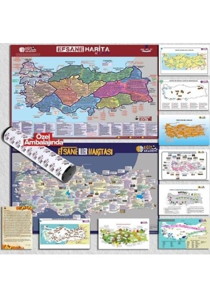 Kpss Tyt Ayt Efsane 10 Lu Harita Seti Mehmet Eğit