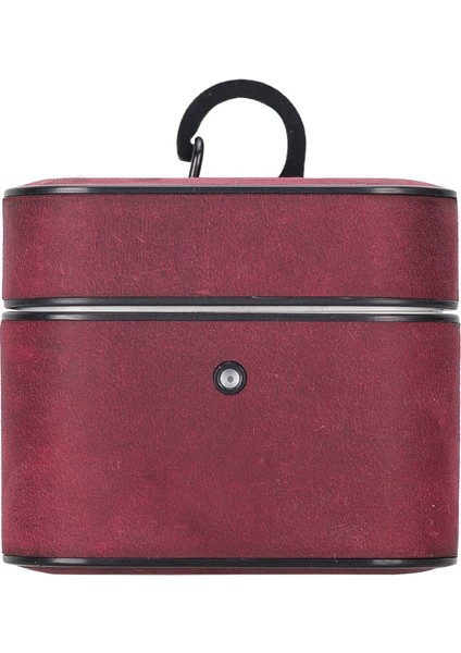 Casquet Apple Airpods 3.nesil Uyumlu Deri Kılıf Fuşya