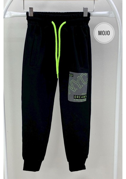 Mojo Erkek Çocuk Nyc Baskılı Lastikli Paça Eşofman Altı 2093 Siyah indirimleri