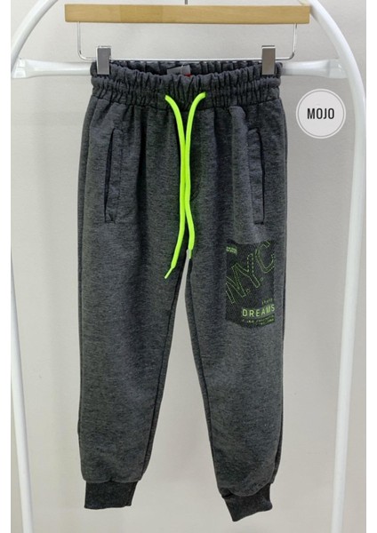 Mojo Erkek Çocuk Nyc Baskılı Lastikli Paça Eşofman Altı 2093 Füme indirimleri