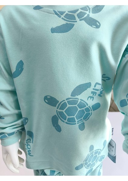 Kız-Erkek Bebek- Çocuk Pijama Takımı %100 Pamuk Uzun Kollu Yuvarlak Yaka Mevsimlik