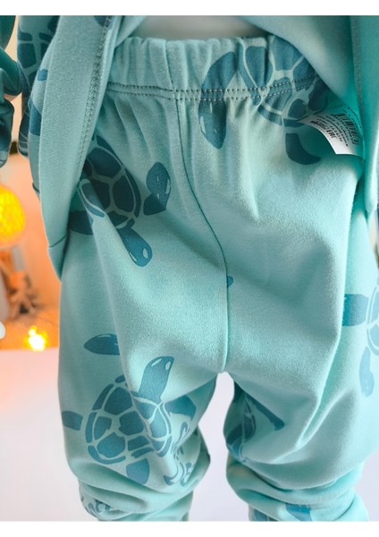 Kız-Erkek Bebek- Çocuk Pijama Takımı %100 Pamuk Uzun Kollu Yuvarlak Yaka Mevsimlik