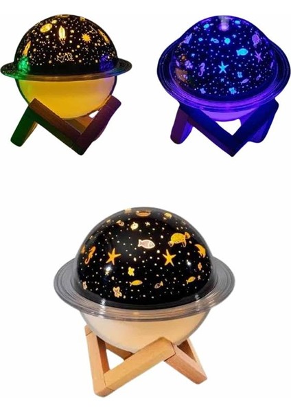 Aromaterapi Hava Nemlendirici Gece Lambası Uzay Model Satürn Oda Kokusu - N785J990-M25785