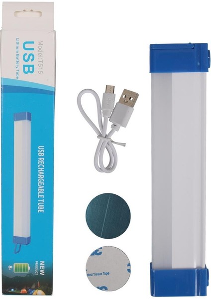 Powermaster T515 17CM 20W Çubuk Portatif LED Işıldak Şarjlı Tüp Lamba 800MAH indirimleri