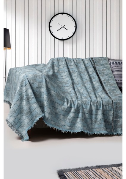 Pamuklu Dokulu Koltuk Şalı 170X220 cm – Saçaklı Tv Battaniyesi & Dekoratif Koltuk Örtüsü