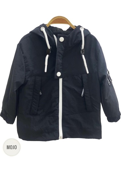 Mojo Erkek Çocuk Paraşüt Kumaş Astarlı Kapüşonlu Yağmurluk 3203 Siyah fırsatları