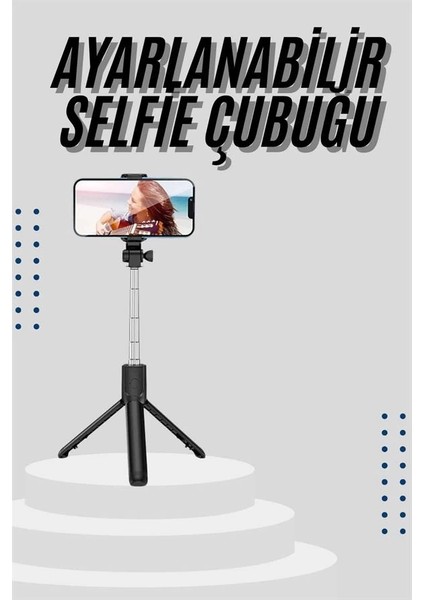 Tripod Selfie Çubuğu Bluetooth Kumandalı Kablosuz LED Işıklı fiyatları