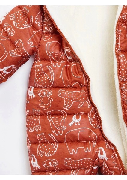 Içi Polar Kürk Peluş Patikli Eldivenli Kapüşonlu Kar Kışlık Erkek Bebek Astronot Tulum Kozmonot Mont modelleri