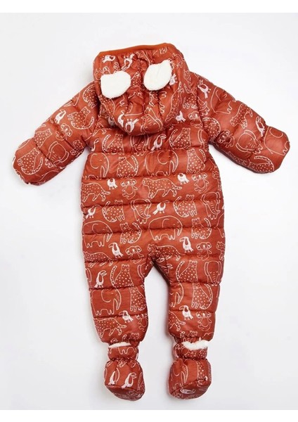 Içi Polar Kürk Peluş Patikli Eldivenli Kapüşonlu Kar Kışlık Erkek Bebek Astronot Tulum Kozmonot Mont fırsatları