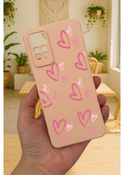 Redmi Note 11 Pro/note 12 Pro 4g Pembe Kalp Desenli Silikon Darbe Emici Korumalı Rubber Kılıf