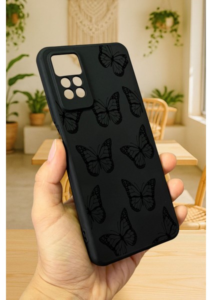 Redmi Note 11PRO/NOTE 12PRO4G Silikon Siyah Kelebekli Darbe Emici Klasik Korumalı Rubber Kılıf modelleri