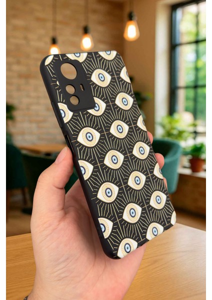 Redmi Note 12S - Evıl Eye Desenli Silikon Darbe Emici Klasik Korumalı Rubber Kılıf modelleri