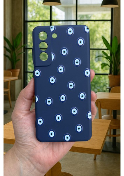 Samsung Galaxy S21 Fe - Nazar Boncuk Desenli Silikon Darbe Emici Klasik Korumalı Rubber Kılıf fiyatları