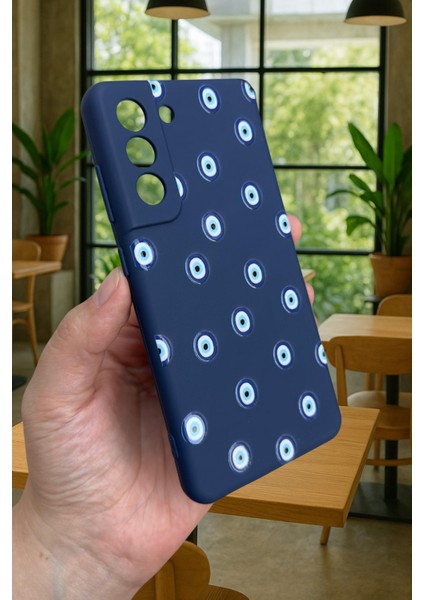 Samsung Galaxy S21 Fe - Nazar Boncuk Desenli Silikon Darbe Emici Klasik Korumalı Rubber Kılıf fırsatları
