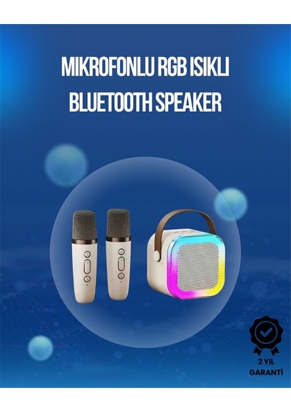 Bluetooth, USB ve Aux Girişli Çok Fonksiyonlu Karaoke Hoparlör