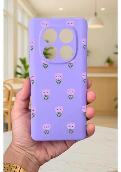 Xiaomi Redmi Note 14 Pro 4g-Mini Lale Desenli Silikon Darbe Emici Klasik Korumalı Rubber Kılıf fiyatları