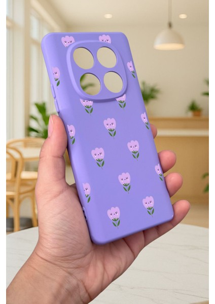 Xiaomi Redmi Note 14 Pro 4g-Mini Lale Desenli Silikon Darbe Emici Klasik Korumalı Rubber Kılıf modelleri