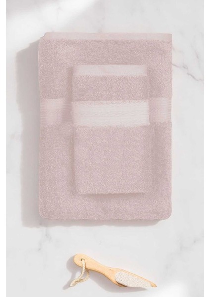 2 Parça Battal Lüks Premium Banyo Spa Havlu Takımı 90X170 cm Pudra