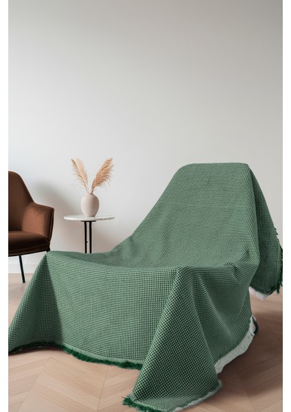 Pamuklu Koltuk Şalı 170X170 cm – Saçaklı Tv Battaniyesi & Tekli Koltuk Örtüsü