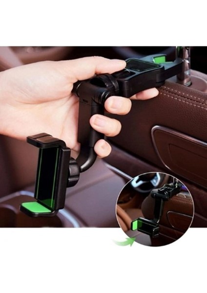 Evrensel Çok Fonksiyonlu 360 Derece Dönebilen Cep Telefonu Tutacağı Araba Dikiz Aynası Tutacağı Siya modelleri