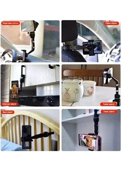 Evrensel Çok Fonksiyonlu 360 Derece Dönebilen Cep Telefonu Tutacağı Araba Dikiz Aynası Tutacağı Siya fırsatları