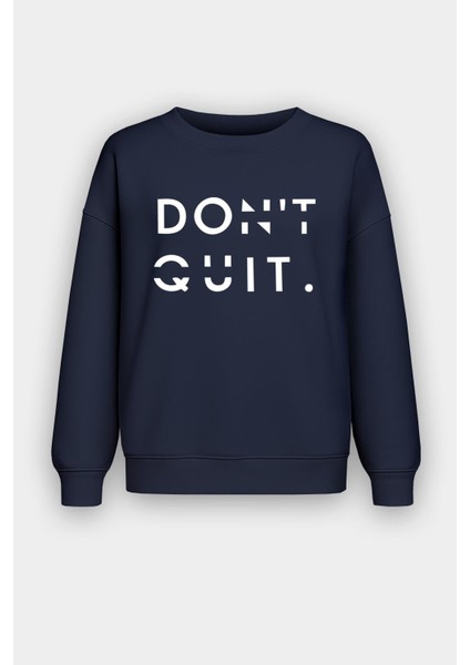Kadın Şardonlu Slogan Baskılı Oversize Sweatshirt