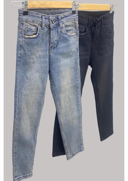 Mojo Erkek Çocuk 1-12 Yaş Taşlamalı Kot Pantolon 486 Siyah