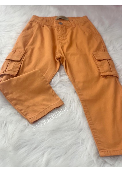 Mojo Erkek Çocuk Kargo Cep Yazlık Pantolon 2230 Turuncu