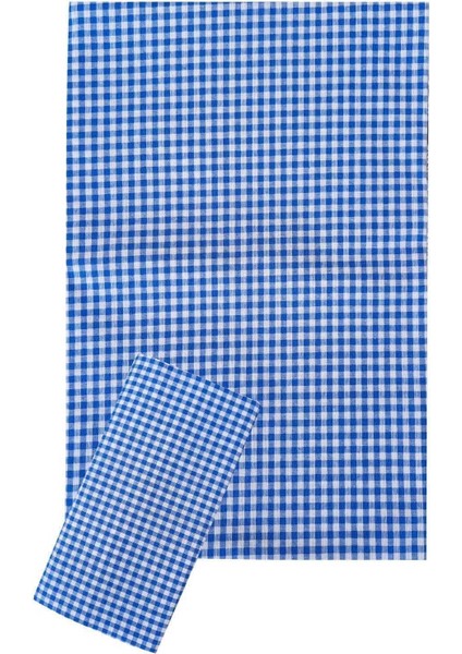 Zefir Desen Sofra Bezi Masa Örtüsü 170 x 170 cm Mavi