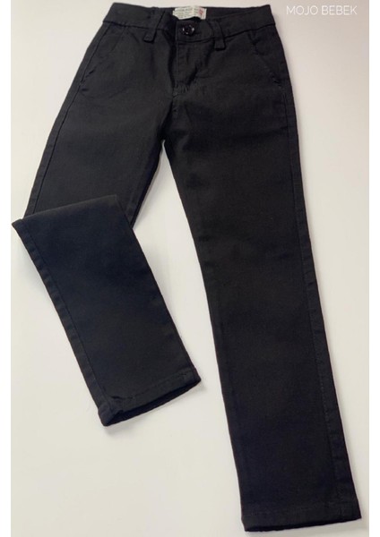 Erkek Çocuk 5-14 Yaş Kanvas Pantolon 5037 Siyah